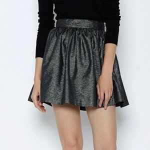 Joie Black Silver Metallic High Waist Mini Skirt in XS